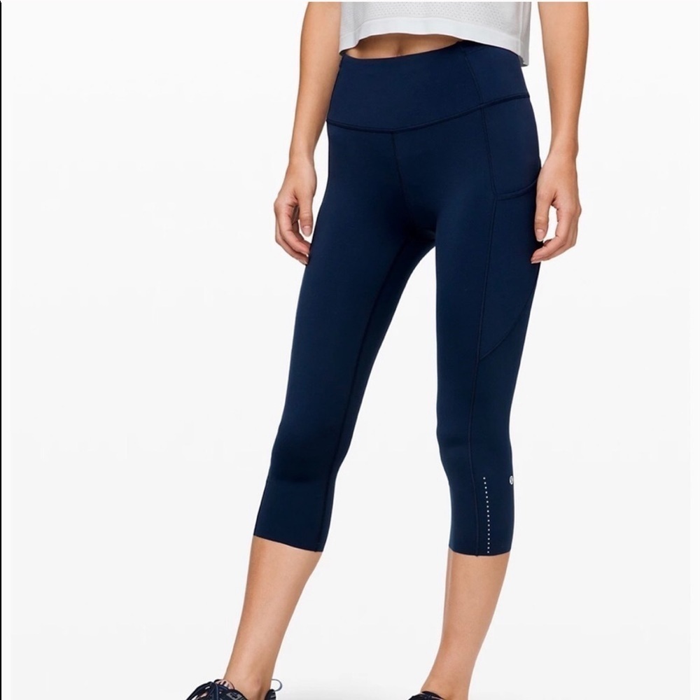Lululemon Fast & Free Crop II Nulux 19" True Navy - Picture 5 of 8
